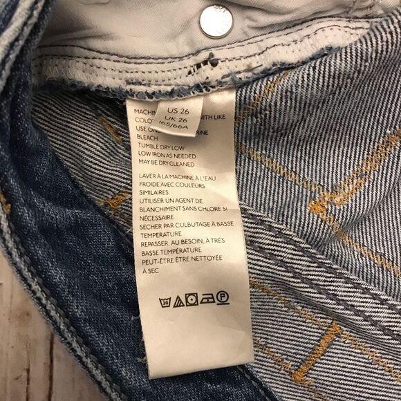 OOAK We The Free Upcycled Denim Cutoff Foral & Patch Shorts Button Front Sz 26 - Picture 11 of 15